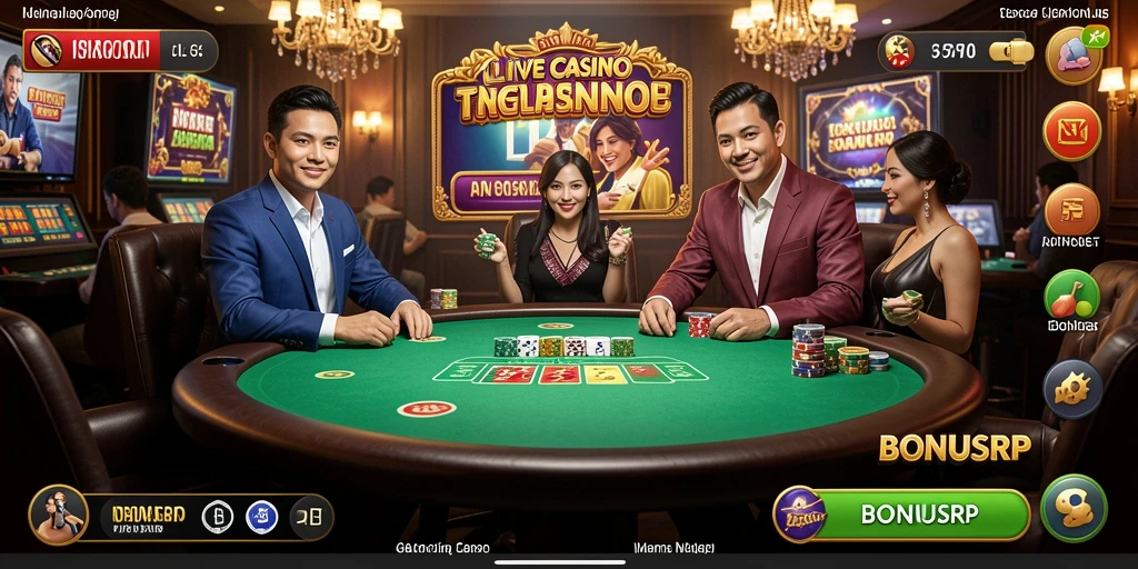 Tampilan gameplay Live Casino yang seru dan interaktif.