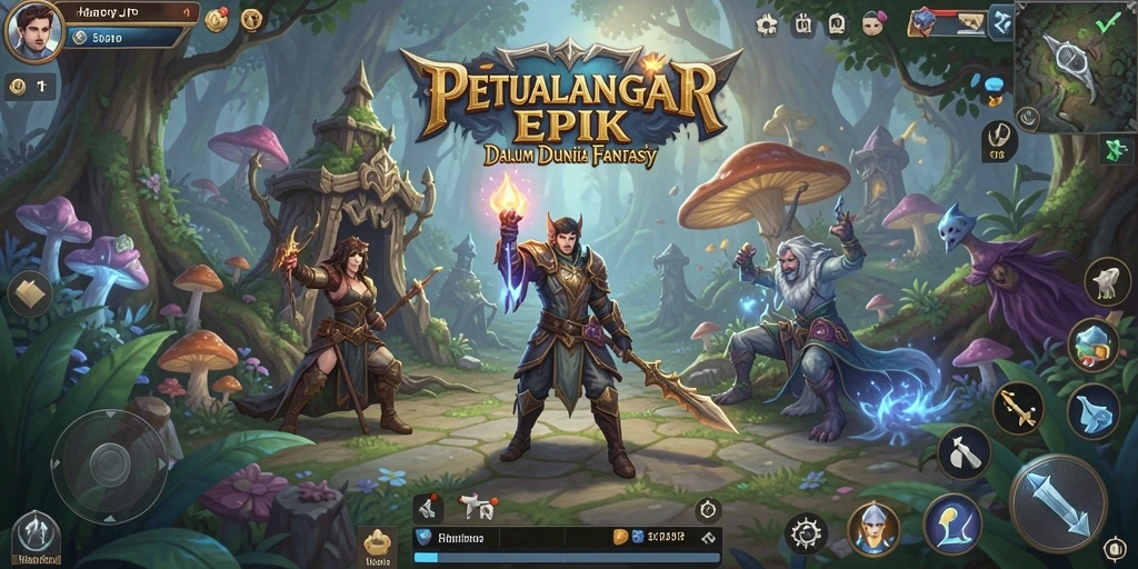 Tampilan gameplay seru dalam petualangan RPG yang mendebarkan.