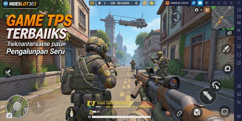 Tangkapan layar gameplay <strong>INDESLOT303</strong> yang menunjukkan aksi mendebarkan dalam pertempuran TPS.