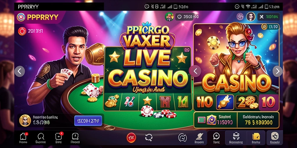 Tampilan live gameplay PPRRYY dengan dealer profesional dan suasana kasino.