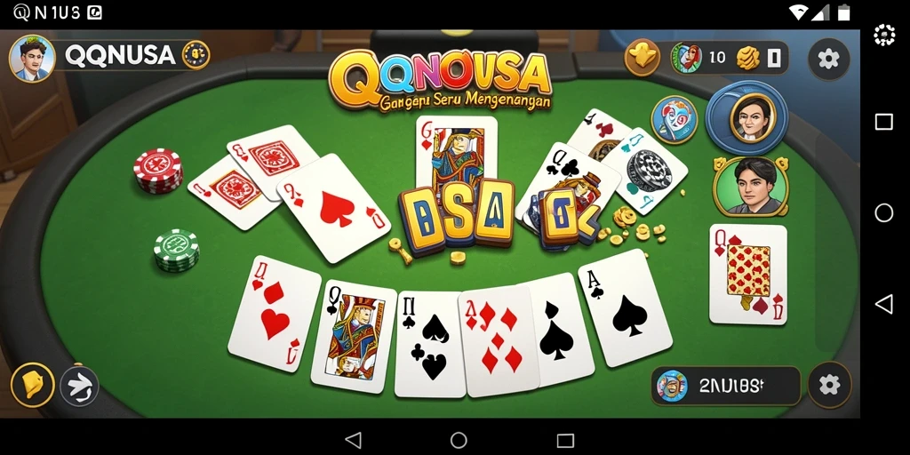 Screenshot gameplay Gaple yang menarik dan interaktif di QQNUSA.