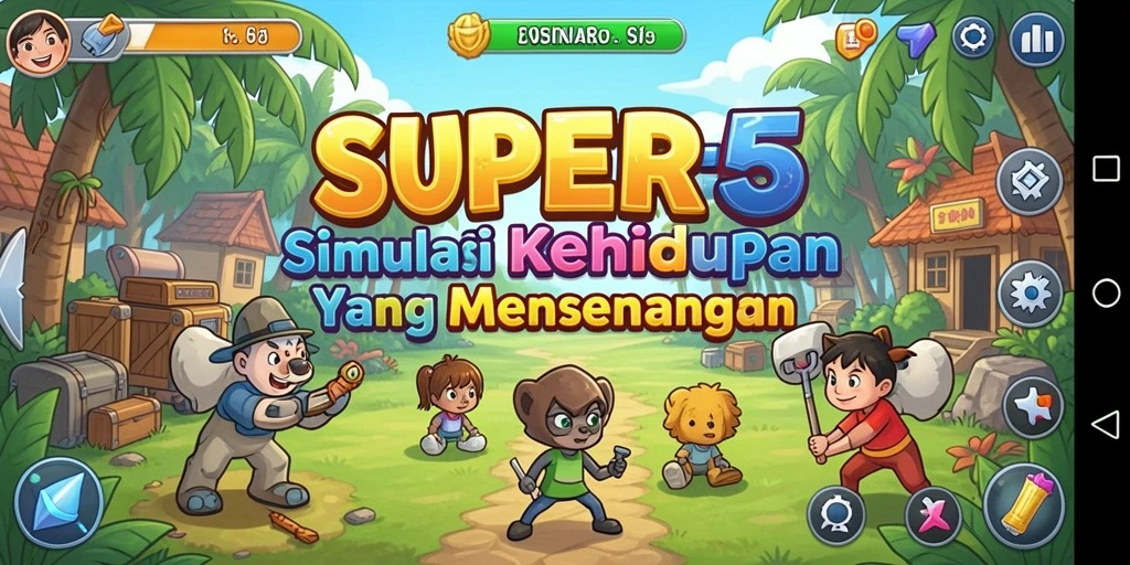 Tangkapan layar SUPER5 menampilkan gameplay simulasi yang mendetail.